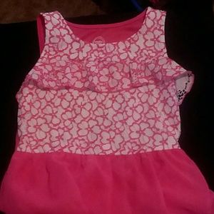 Girl 7/8 M hot pink floral lace flounce dress #a15